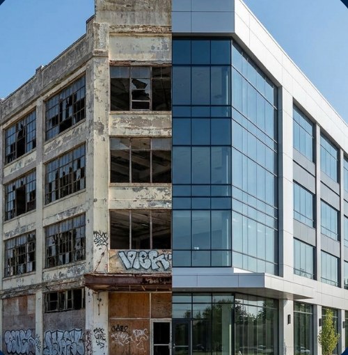 Commercial building financed with a large bridge loan